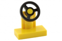 [New] Vehicle, Steering Stand 1 x 2 with Black Steering Wheel, Yellow. /Lego. Parts. 3829c01